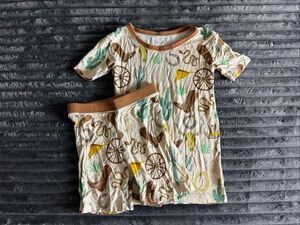 Little Sleepies Boys Cowboy Ready to Rodeo Short Sleeve Pajama Set Size 3t